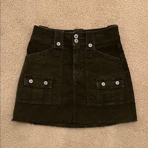 American Eagle Outfitters Olive Corduroy Mini Skirt Size 00
